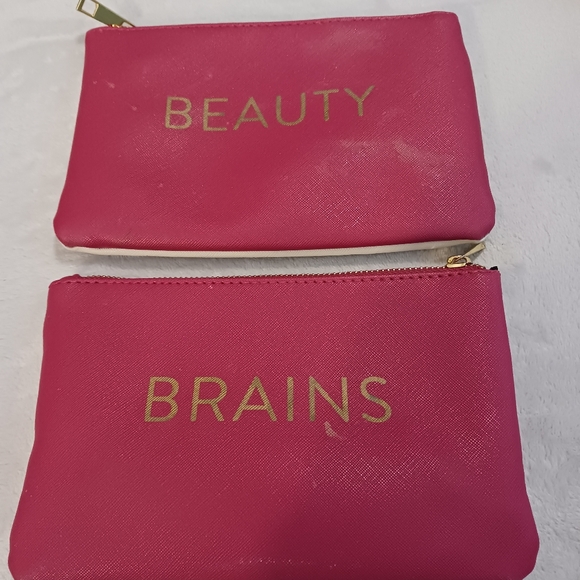 NWOT!! Beauty/Brains Makeup Bag Set (2) - Picture 5 of 12